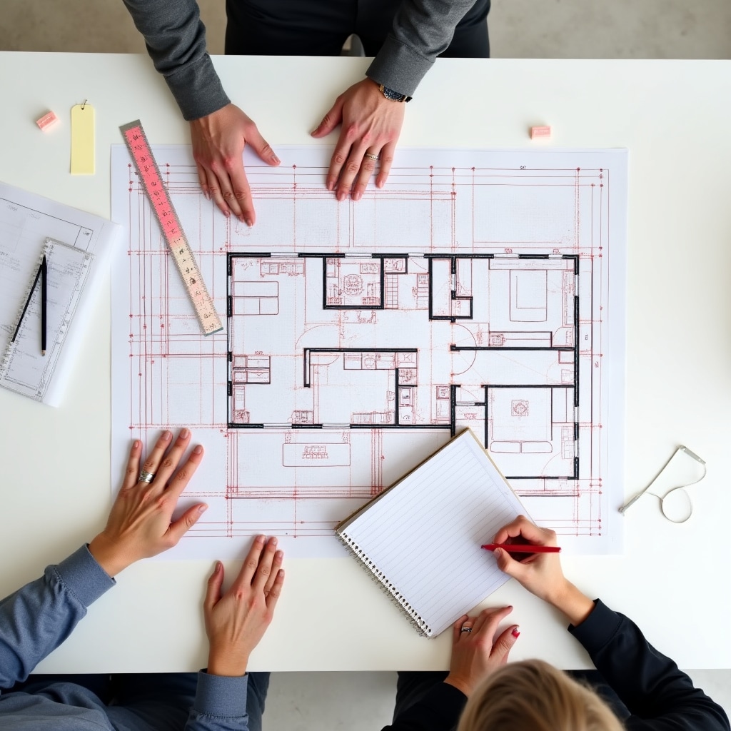 Konzultácia nad stavebným plánom a výkresmi rekonštrukcie